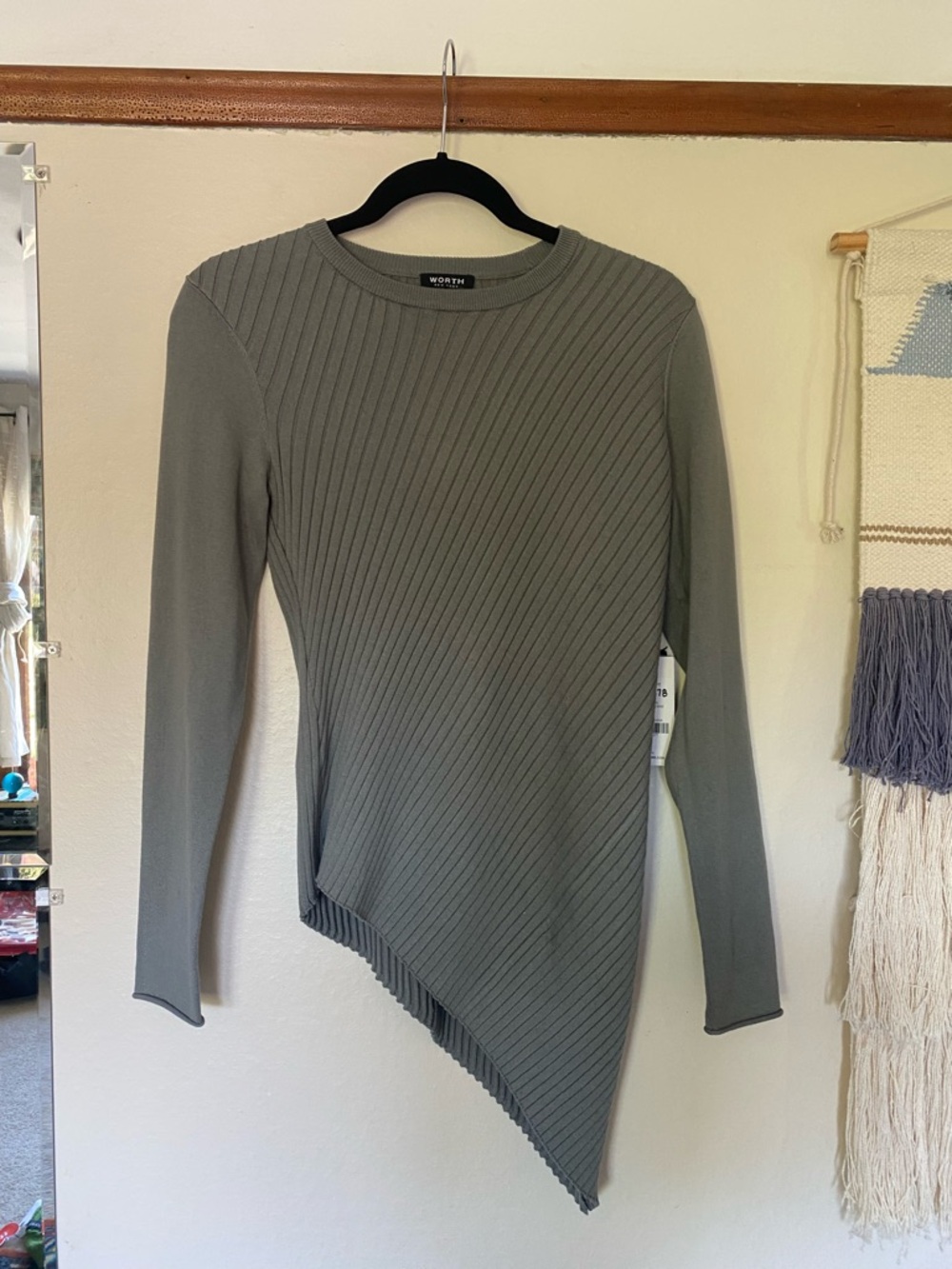 NWT Worth Moss Asymmetrical silk blend top